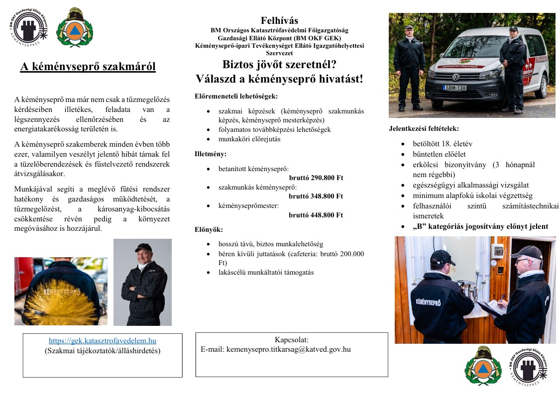 Kéményseprő felhívás